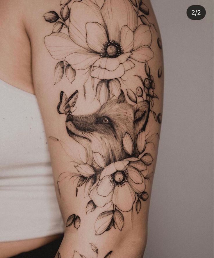 Art.By.Keith | Fox Tattoo, Fox Tattoo Design, Floral Tattoo Sleeve