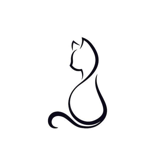 a black and white cat logo on a white background