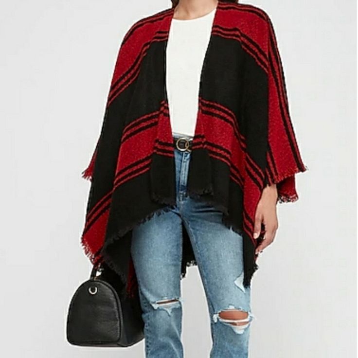 Plaid Poncho By Express. The Perfect Statement Piece For Fall And Winter! View Ages For More Details. 65% Acrylic, 26% Cotton And 9% Polyester. Model Is Size 12 And 6'2. Measurements 51" Wide Length 30" - 38" If You Like: #Blogger Styles Free People Madewell Asos H&M Zara Gap Vans Victoria's Secret Colombia Calvin Klein Ralph Lauren Rag & Bone All Saints Michael Kors Coach Birkenstock Cabela's Silent D Tommy Hilfiger Express Ray-Ban Diesel Jessica Simpson Tommy Bahama Johnny Wasshow Me Your Mumu Poncho Blanket, Open Front Poncho, Kimono Shrug, Long Sleeve Shrug, Blanket Poncho, Plaid Poncho, Poncho Wrap, Poncho Cardigan, Knit Shrug