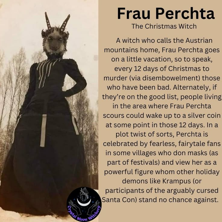 an old photo with the words frau perichta