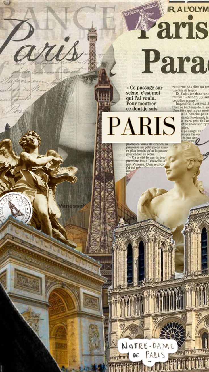 collage of paris and the eiffel tower