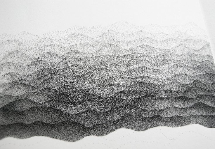 an abstract drawing with black and white lines on it's paper, which is drawn in pencil