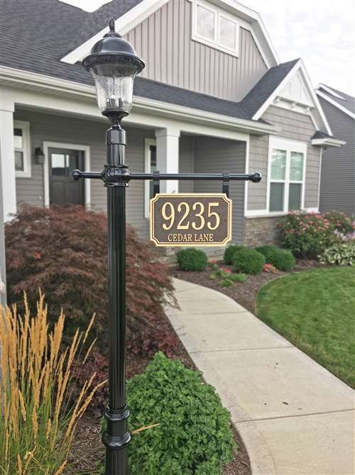 Hanging House Numbers For Lamp Post : Decorative Post w/Scroll Arms