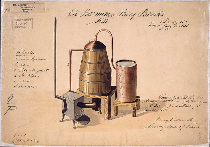 an old drawing of a keg and barrel