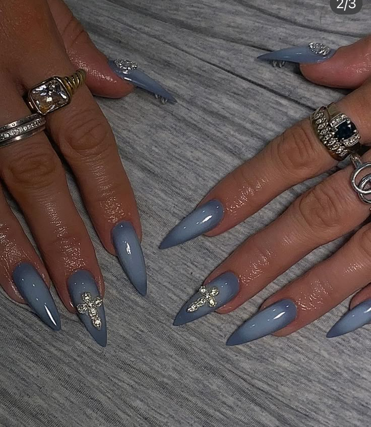 Amber French Tip Nails, Stiletto Almond Nails Designs, Extra Long Almond Nails, Wife Nails, Edgy Nails, Work Nails, Classy Acrylic Nails, Glamorous Nails, Mob Wife