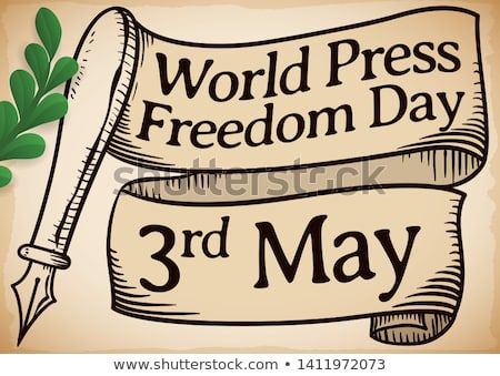 an old scroll with the inscription world press freedom day on it and a green plant