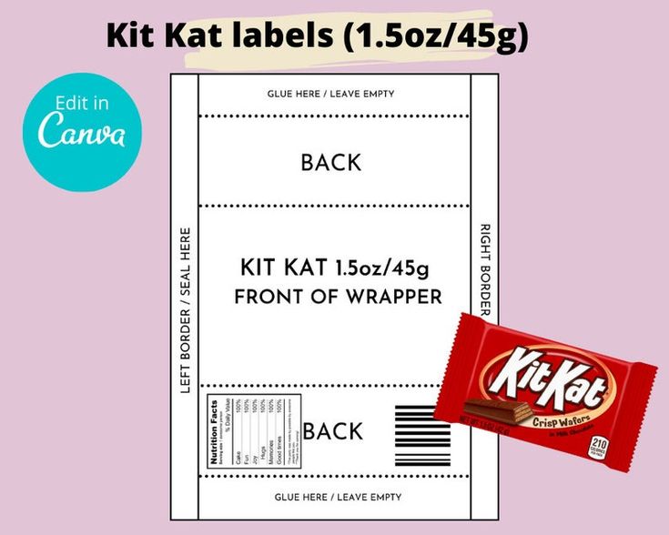 a kitkat label with a bar on it