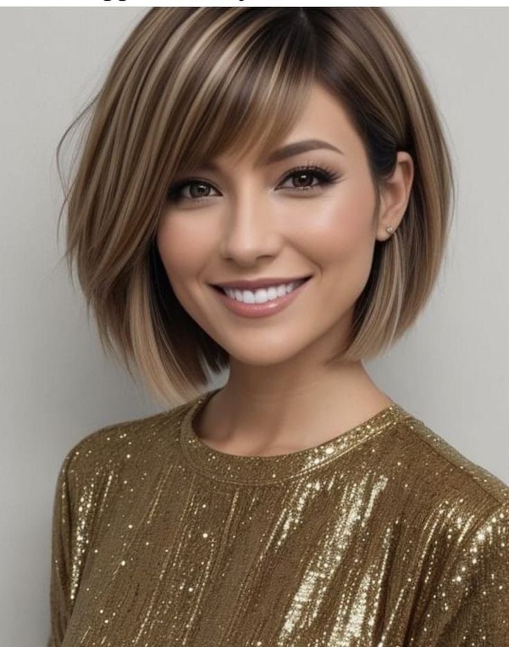 Short Bob With Bangs For Thick Hair, Stylish Bob Hairstyles, Brown Hair With Blonde Highlights Short, Short Hair Color Highlights, Pixie Haircut Ideas, Wavy Bob Haircuts, Blonde Bob Hairstyles, Marley Hair, Corte Bob