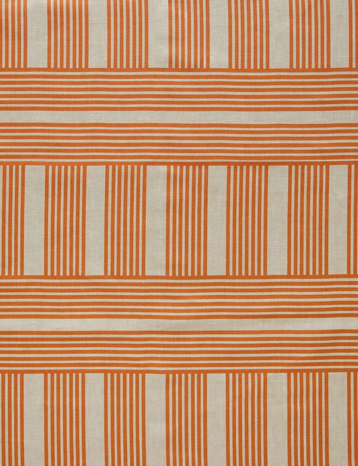 an orange and white striped fabric