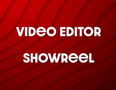 a red background with the words video editor showreel in white letters on it