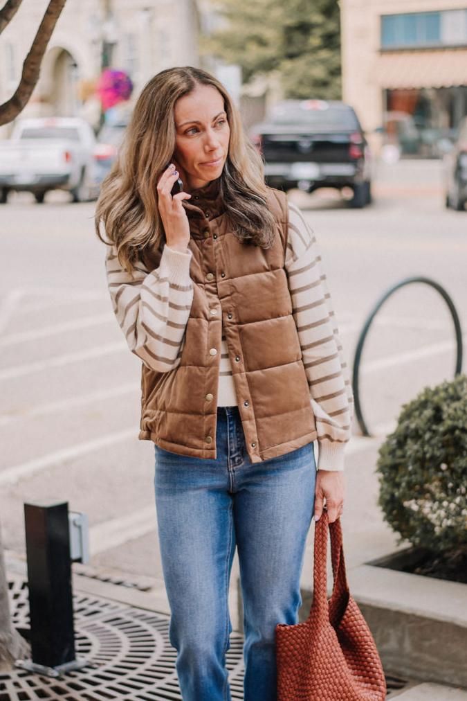 A cute Staple for upcoming fall. This velvet vest is super comfy and will go with anything in your wardrobe Velvet Vest, Padded Vest, Hair Accessories Gift, Camel Color, Hat Hairstyles, Mocha, Jean Jacket, Camel, Fall Outfits