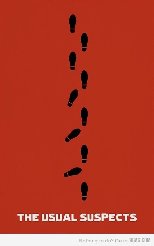 the usual aspects movie poster with many footprints