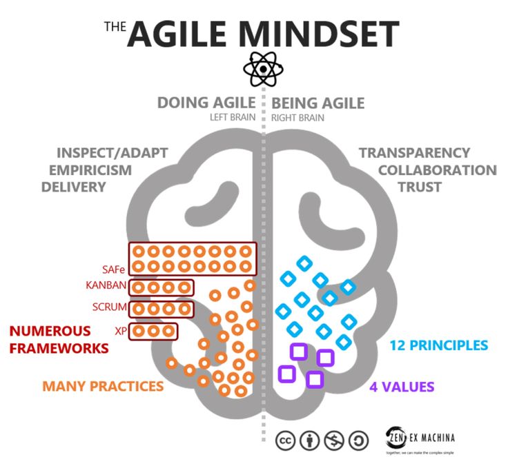 the agile mindset diagram shows how to use it in order to get more information