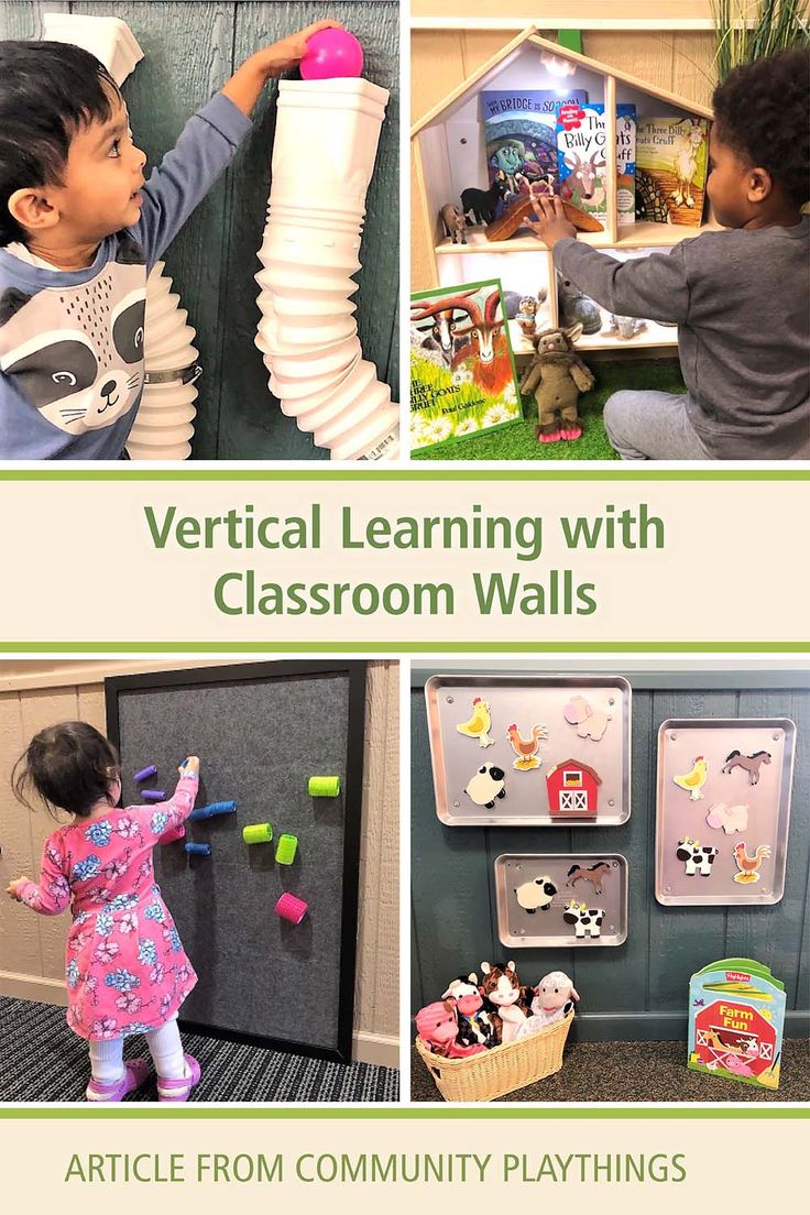 “Rather than thinking about classroom walls solely as a place to post “stuff”, start viewing walls as places for children to actively interact and engage. Begin using the classroom walls as a powerful learning tool and capture their power by creating vertical learning environments that offer children places to play, collaborate, manipulate, and learn.” This article by Sandra Duncan outlines creative ways to make the most of the wall space in your classroom. Infant Sensory Wall Ideas, Daycare Interactive Wall, Wall Ideas For Preschool Classroom, Vertical Learning Wall, Nursery Sensory Wall, Sensory Wall Activities, Sensory Wall For Preschool, Playroom Learning Wall, Interactive Playroom Wall Ideas