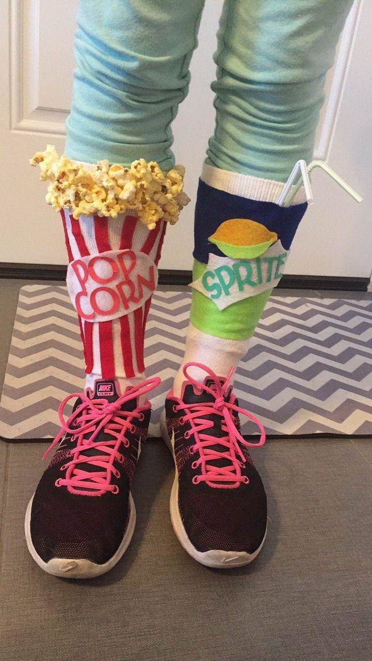 the legs and feet of a person wearing popcorn socks