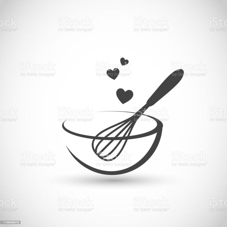 a whisk in a bowl with hearts flying out of it royalty - art illustration