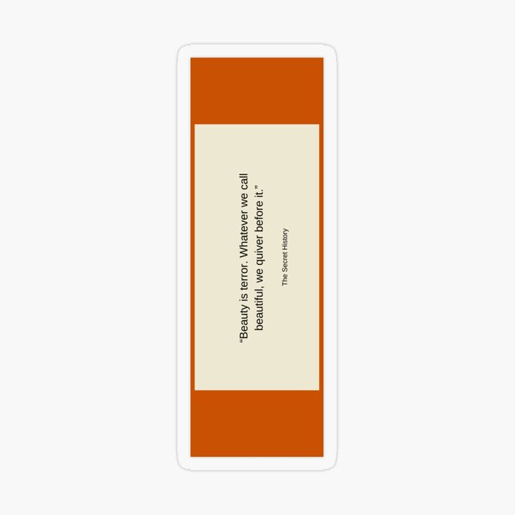 an orange and white bookmark sticker