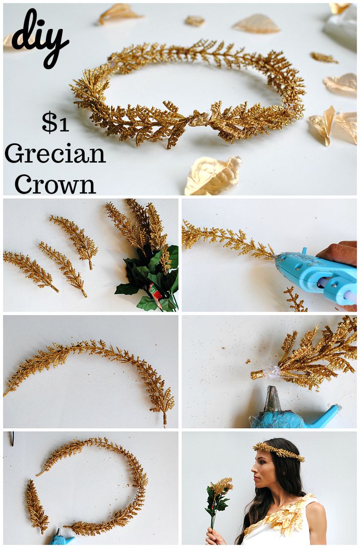 Trash To Couture: A Dollar Tree Halloween Series: Greek Goddess Costume Diy Greek Crown, Greek Goddess Accessories Diy, Diy Greek Headpiece, Greek Goddess Crown Diy, Greek Goddess Headpiece Diy, Demeter Goddess Costume, Goddess Crown Diy, Diy Goddess Crown, Demeter Costume