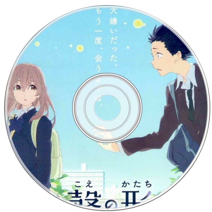 an anime dvd with two people standing next to each other, one holding a plate