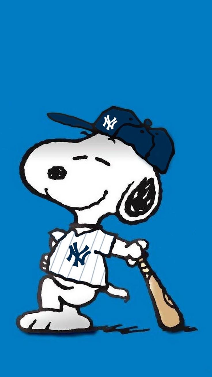 a cartoon character holding a baseball bat on a blue background with the word,'new york yankees '