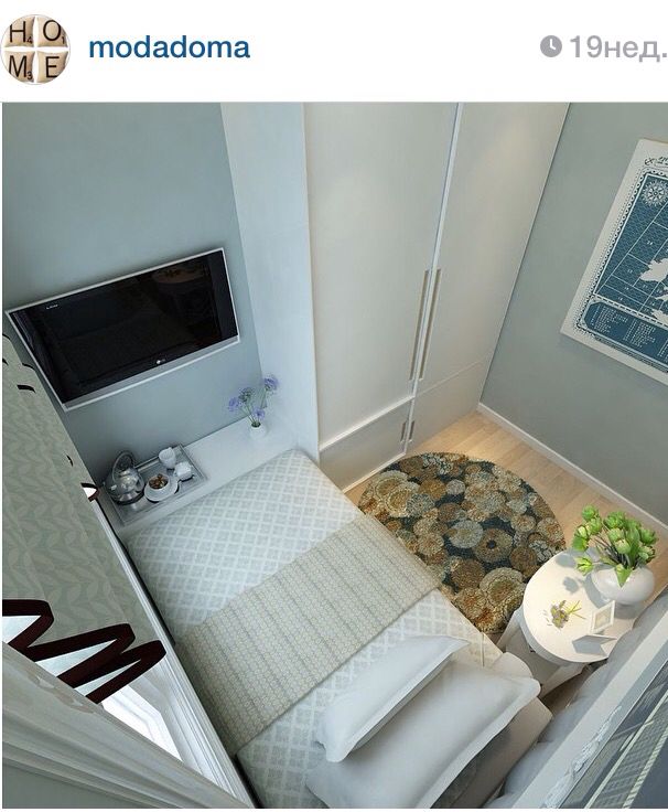 an image of a bed in the middle of a room that is on instagram