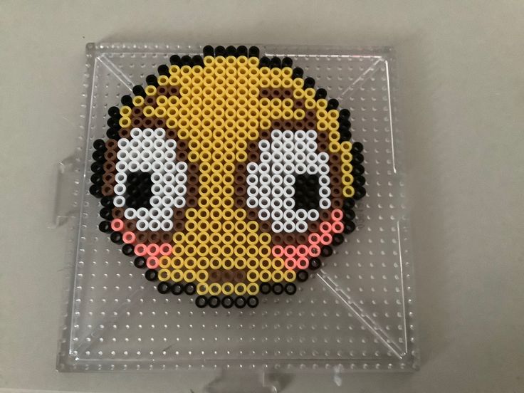 the pixel art is made out of plastic beads