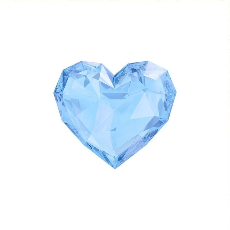 a blue heart shaped diamond on a white background