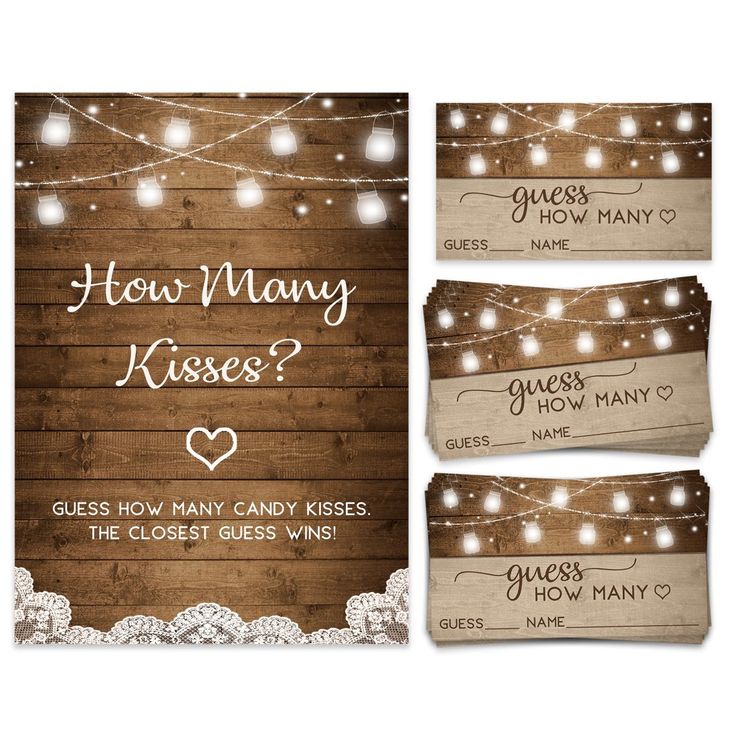 Rustic Bridal Kisses Guessing Game Guessing Jar Ideas, Candy Jar Guessing Game, Jar Guessing Game, Guessing Jar, Birthday Wine Bottle Labels, Rustic Bridal Shower Games, Mason Jar Candy, Bridal Shower Activity, Candy Guessing Game