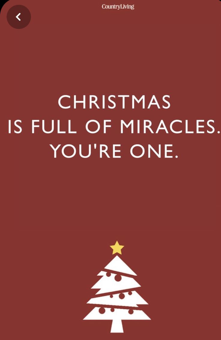 a christmas card with the words, christmas is full of miracles you're one