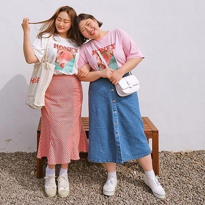 Cute Outfits Plus Size, Country Outfits Women Summer, Plus Size Country Outfits, Chubby Fashion Outfits, Chubby Fashion Outfits Korean, Outfits For Short Women Curvy, Modest Plus Size Fashion, Plus Size Korean Fashion, Short Plus Size Fashion