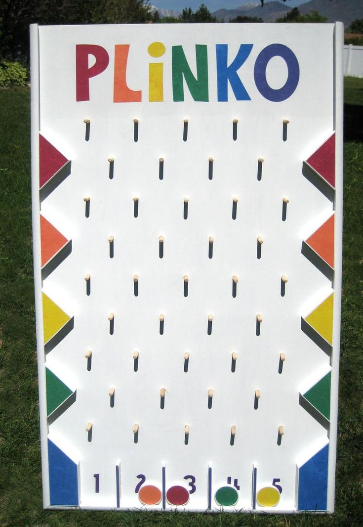 a sign that says plinko with candles on it