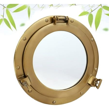 the porthole mirror is made from brass