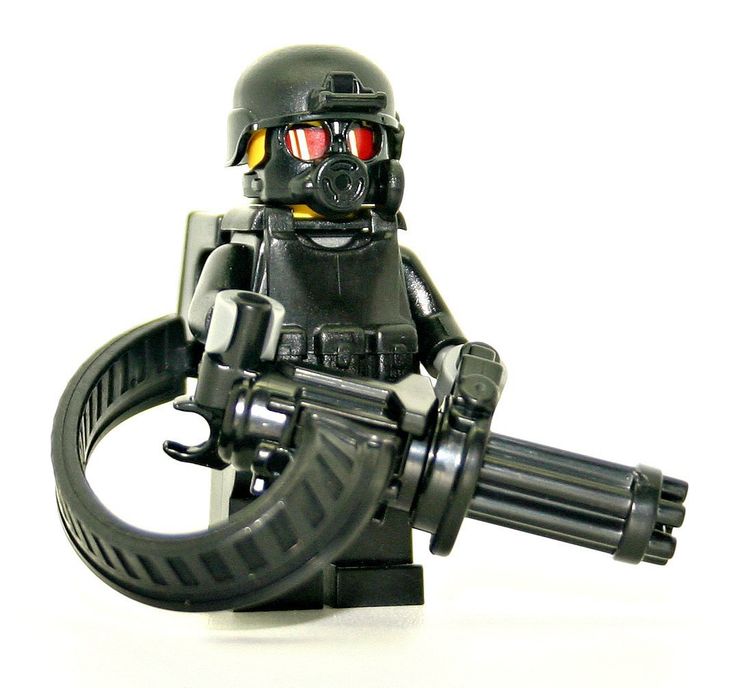 Minigun Trooper Minifigure - Modern Brick Warfare Toys Army Lego, Lego Swat, Lego Soldiers, Best Lego Sets, Lego Ww2, Lego Wallpaper, Lego Kits, Lego Army, Micro Lego