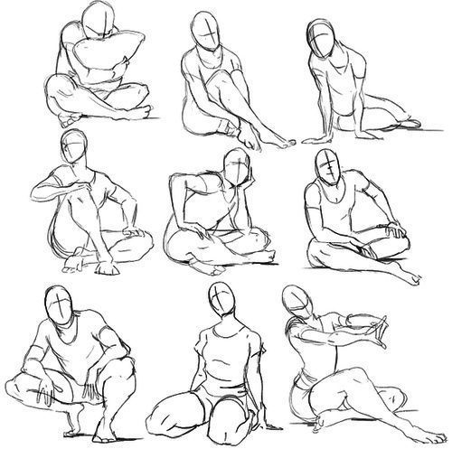 some poses for the person to draw