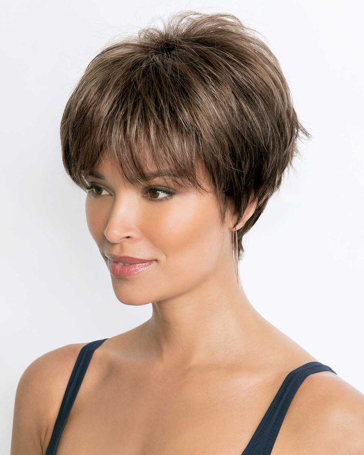 Noriko Wigs Naturally Alternative Hair Collection Fiber: Synthetic Hair Cap Size: Average Hair Length: Fringe 3.75-4" | Crown 4.75" | Nape 2" Weight: 2.4 oz Wig Outlet, Best Wig Outlet, Short Brown Hair, Women's Wigs, Alternative Hair, Short Pixie Haircuts, Hair Collection, Short Hair Haircuts, Synthetic Wig