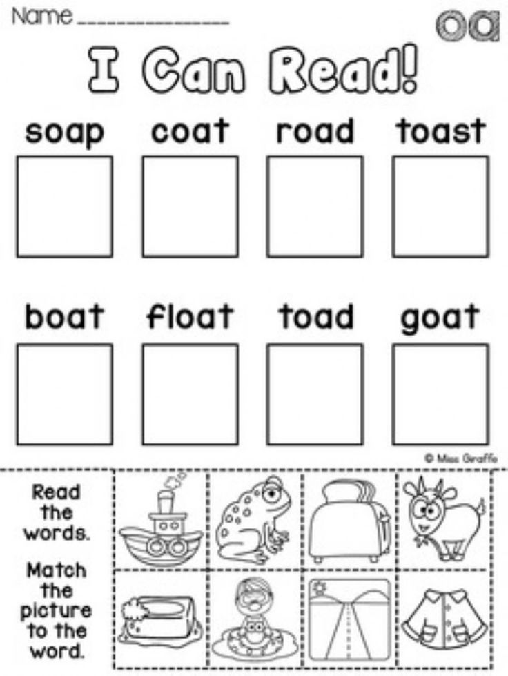 i can read worksheet with pictures and words