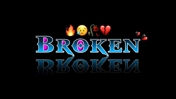 the logo for broken broken, which is featured in an animated video game with hearts and eyes