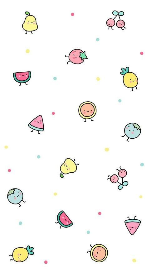 an image of some cute birds and watermelons on a white wallpaper