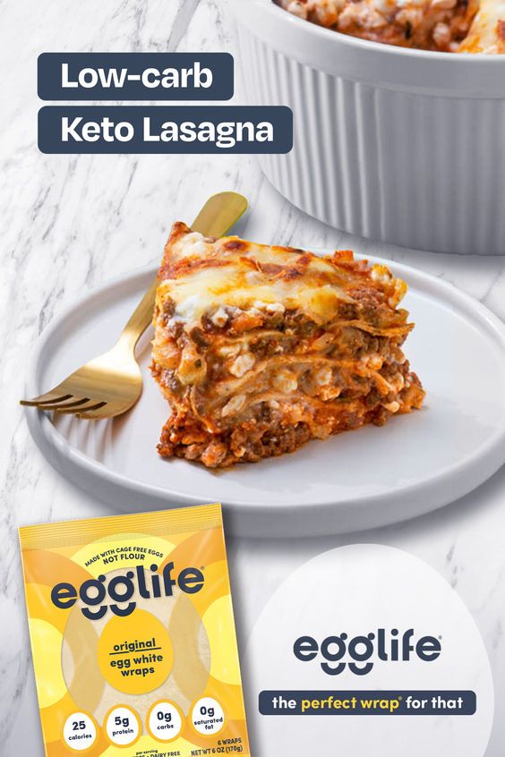 an advertisement for egglite with the recipe on it and a fork next to it