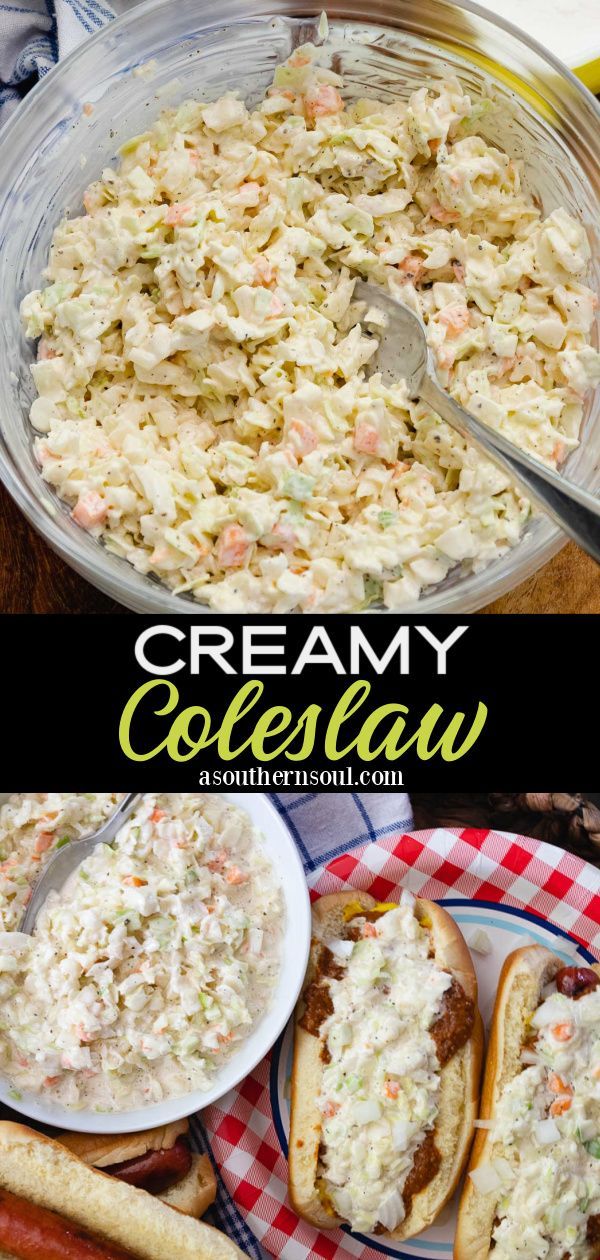 this creamy coleslaw is loaded with chicken, carrots and celery