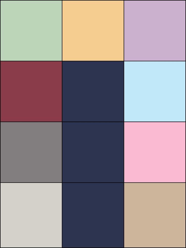 an image of different colored squares in the same color scheme, each with one square