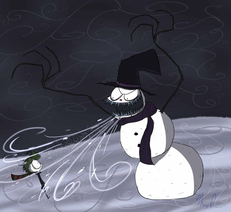 a cartoon snowman with a hat and scarf on his head is spewing water