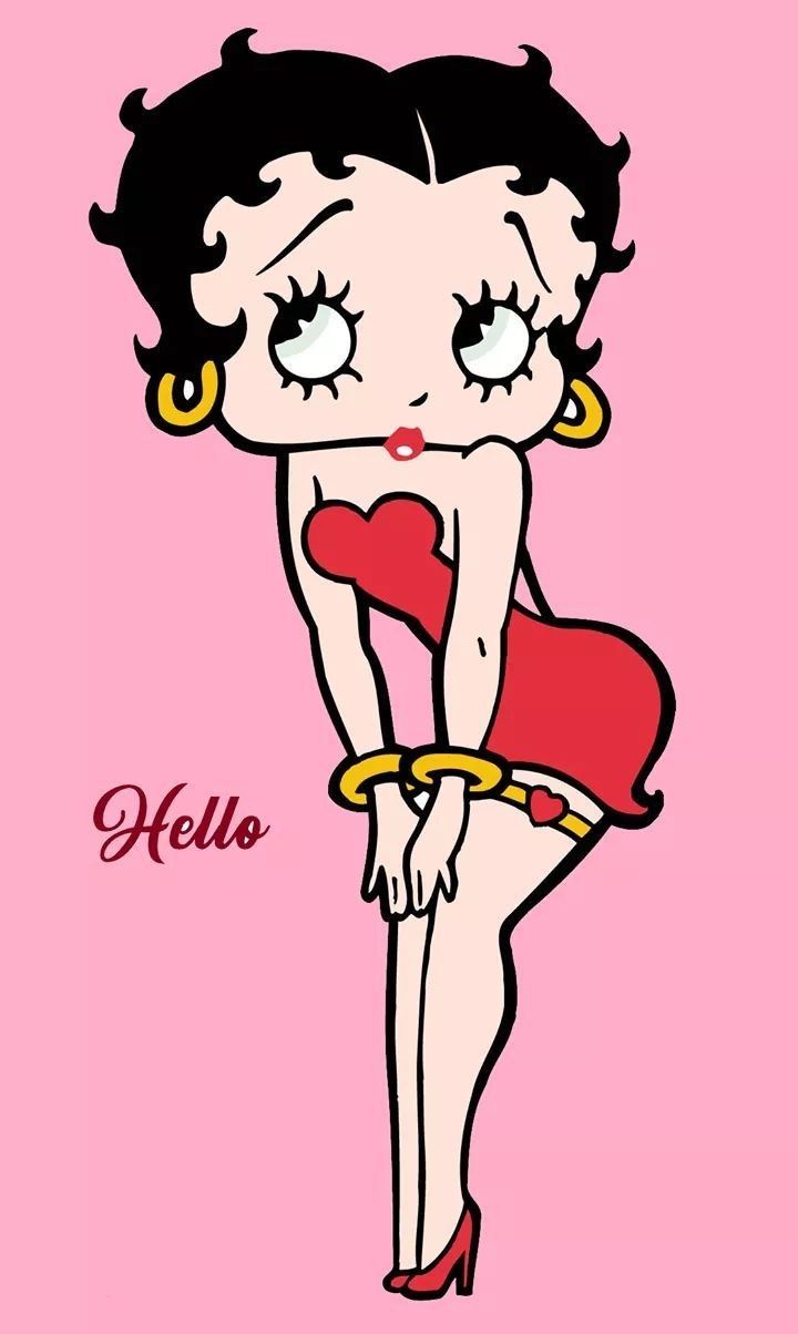 a drawing of a woman in a red dress and yellow hoop earrings with the word hello on it