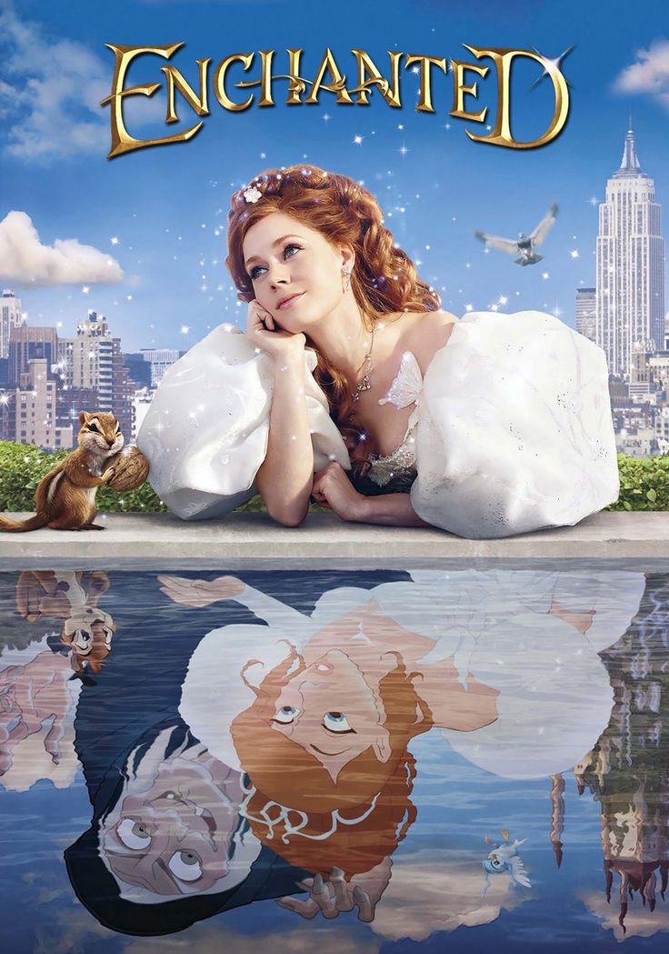 the poster for disney's animated film, enchanted