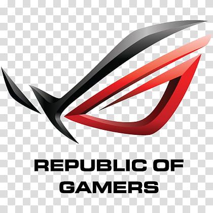 the logo for an electronic gaming company, with red and black letters that read republic of gamer