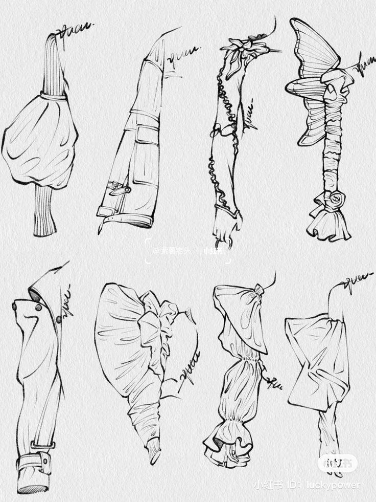 some drawings of different types of clothing