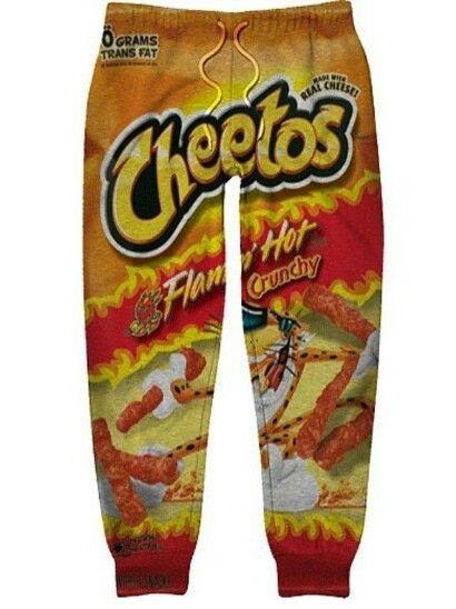 Image result for hot cheeto sweatpants Jjba Outfits, Chester Cheetah, Sock Designs, Flaming Hot, Hot Cheetos, Outfit Pants, Hot Tee, Bodybuilding Competition, Health And Fitness Articles