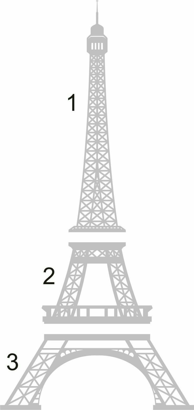 the eiffel tower is shown with numbers and symbols on it's side