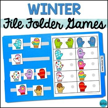 the winter file folder game for toddlers to play with their own name and pictures