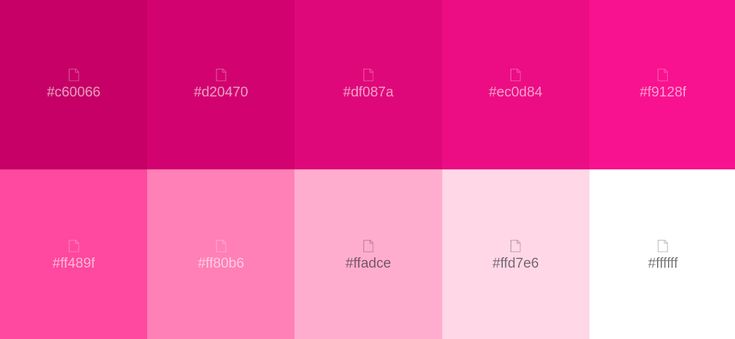 four different color combinations with the same font and numbers on each one, all in shades of pink